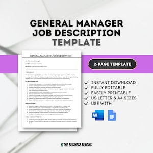 General Manager Job Description Template Hiring General Manager Job Requirements Manager Responsibilities Manager Duties Manager Position