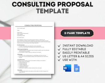 Consulting Proposal Template Business Proposal Template Proposal for Consulting Services Business Consulting Pitch Business Templates