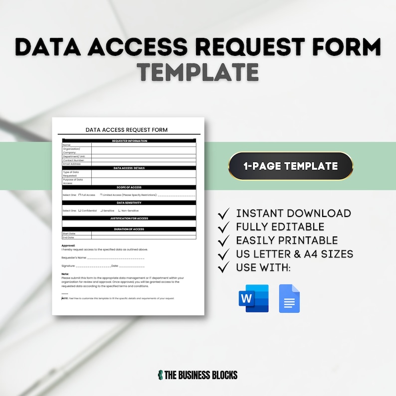 Data Access Request Form Template Data Request Form Template Data ...