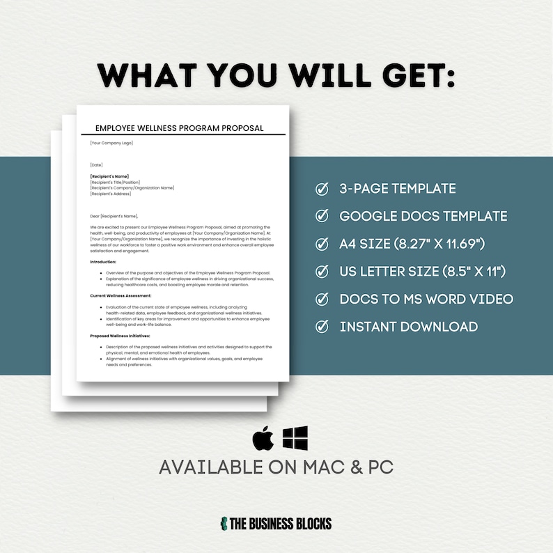 Wellness Rfp Template Example Employee Wellness Program Proposal Template (digital Download) - Etsy