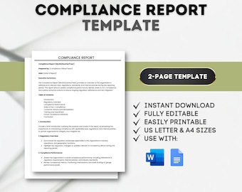 Modèle de rapport de conformité : audit réglementaire modifiable (Google Docs, Word)