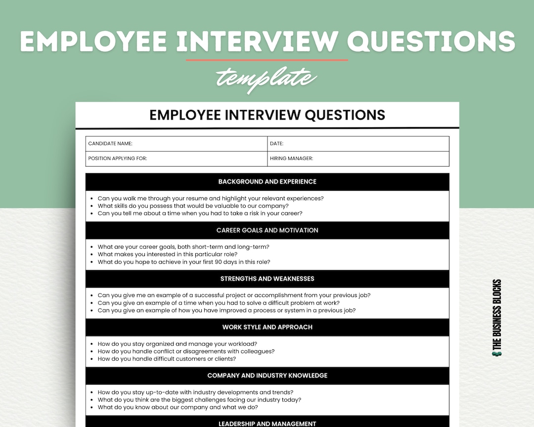 Job Interview Questions Template Interview Prep Interview - Etsy