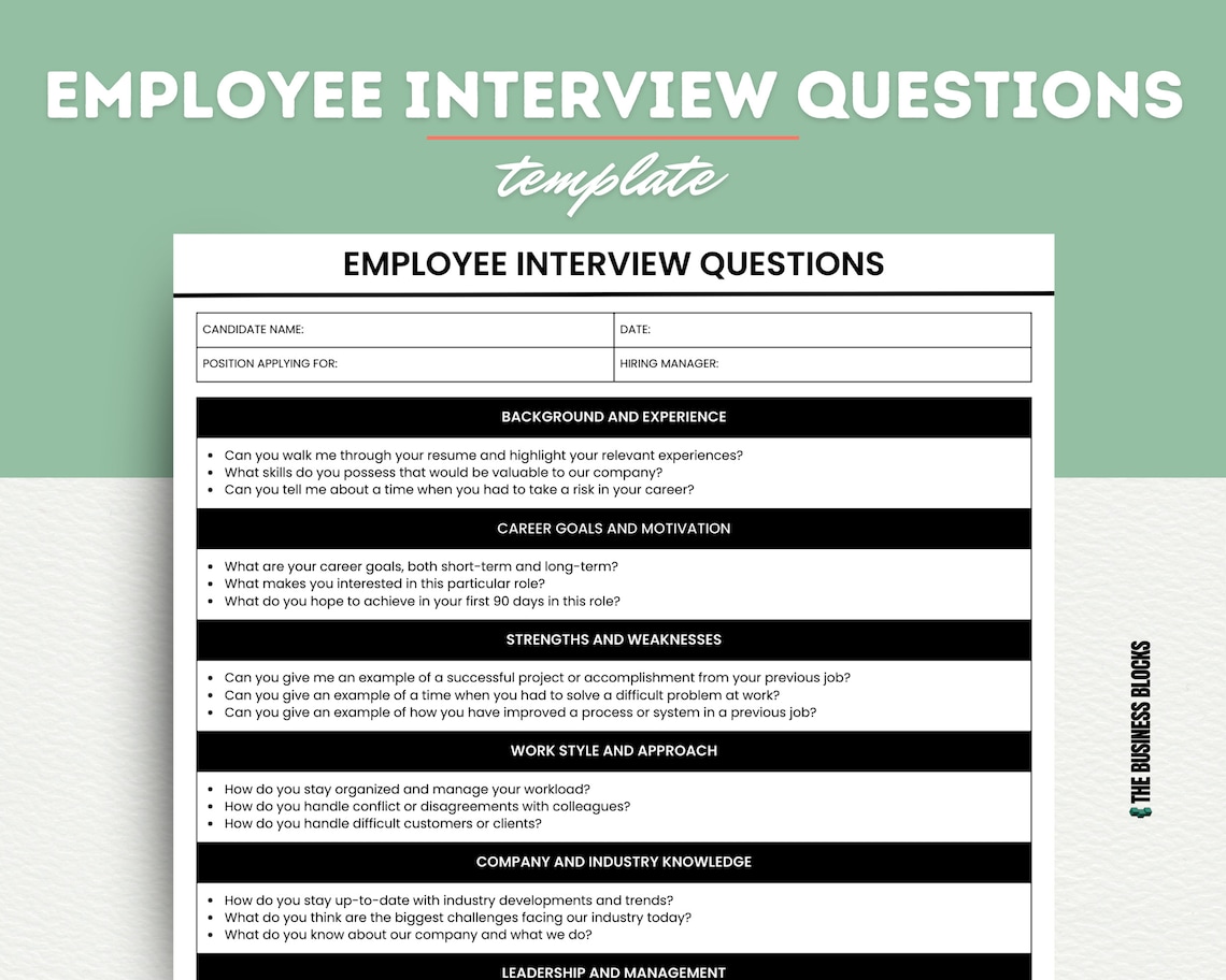 Job Interview Questions Template Interview Prep Interview Etsy Job Interview Questions Template Interview Prep Interview Etsy