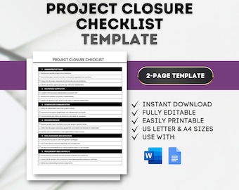Plantilla de lista de verificación de cierre de proyecto: Gestión de proyectos (Descarga digital)