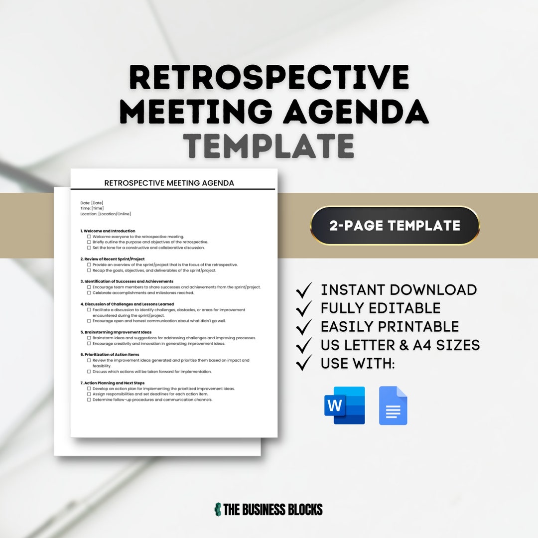 Retrospective Meeting Agenda Template Agile Retrospective Template Retrospective Meeting Agenda Template Agile Retrospective Template