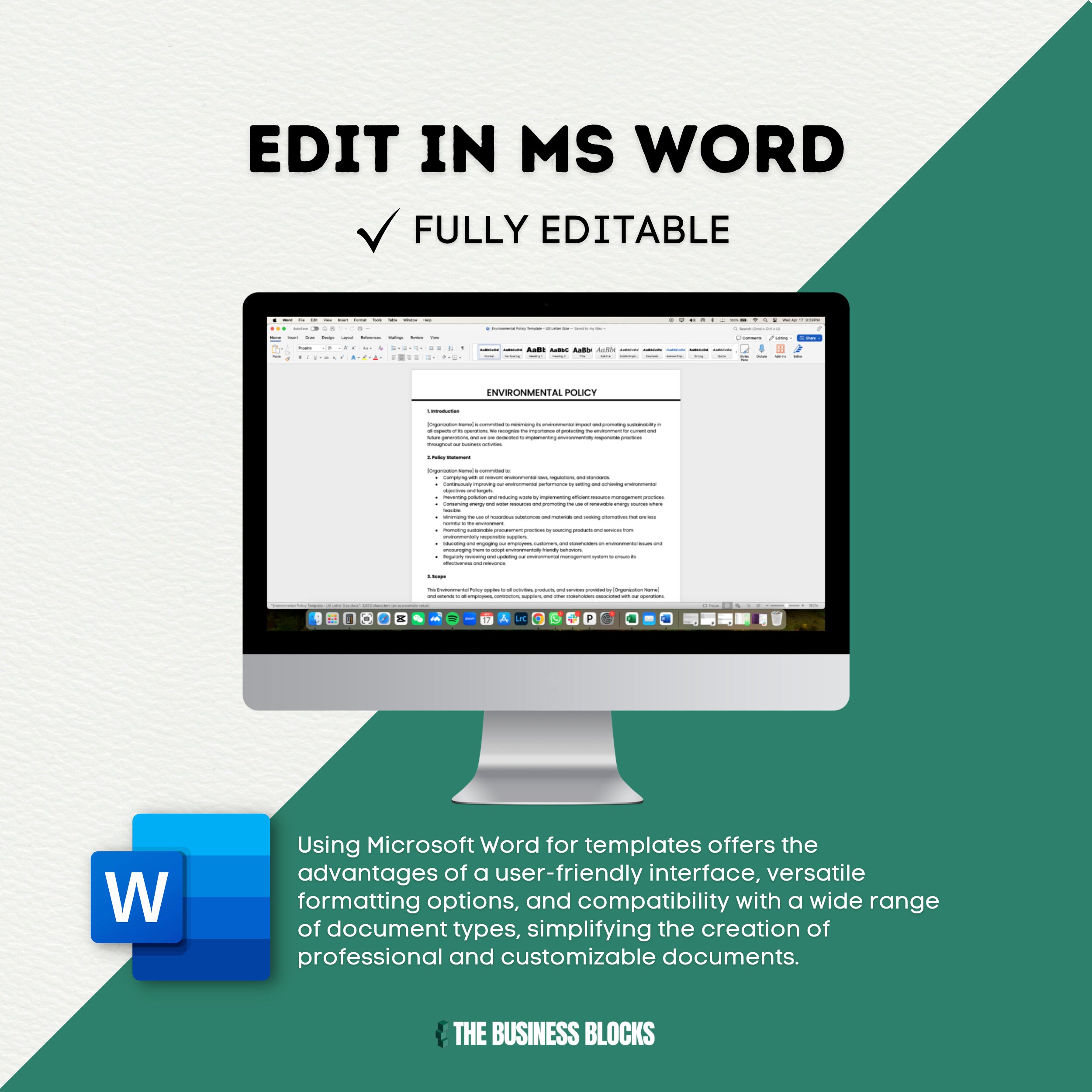 Environmental Policy Template Customizable Sustainability Policy