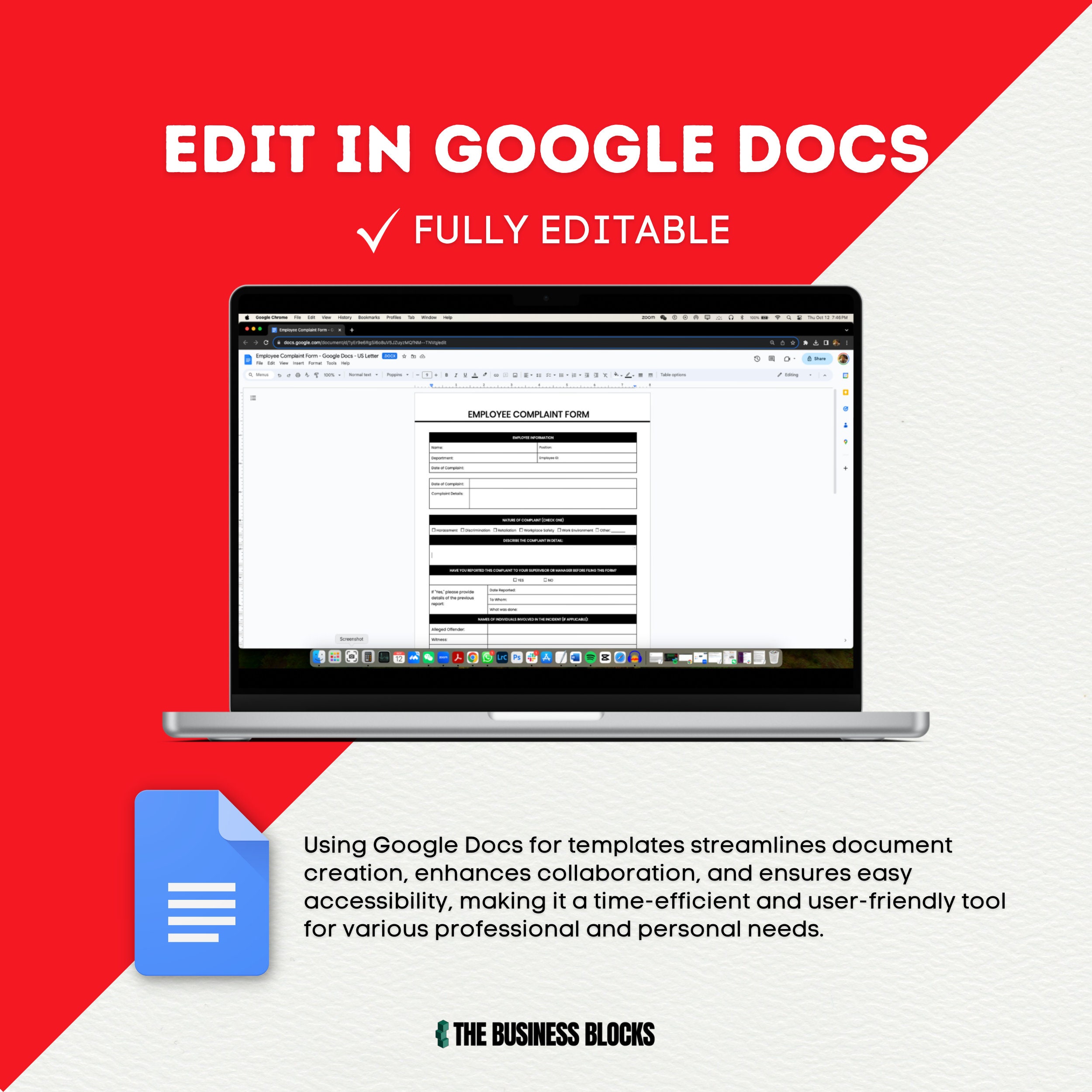 Employee Complaint Form Template Human Resources Employee Management