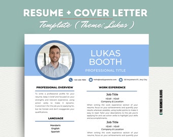 Modern Resume Template: Canva Editable CV, Cover Letter & Business Card (Digital)