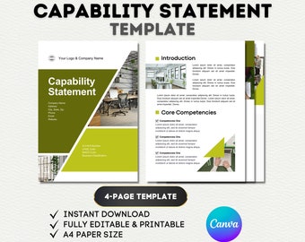 Canva Capability Statement Template: Corporate Business Design (4-Page)