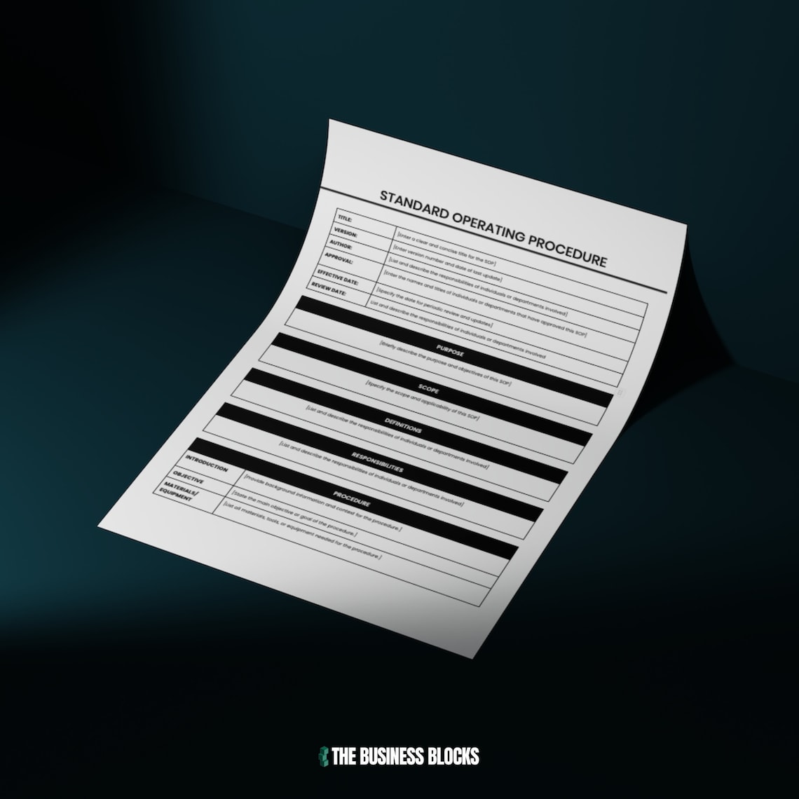 Standard Operating Procedure Template Business SOP Document Human