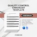 Quality Control Checklist Template: QA Management (digital Download) - Etsy