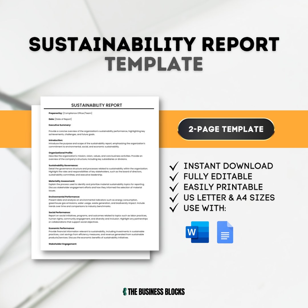 Sustainability Report Template Environmental Impact Analysis Corporate Sustainability Report Template Environmental Impact Analysis Corporate