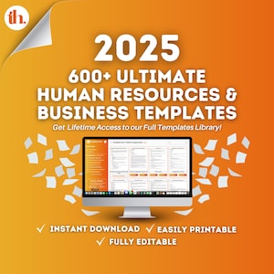 HR Templates Hub: 600+ HR Forms, Employee Handbook, Onboarding (Digital Download)