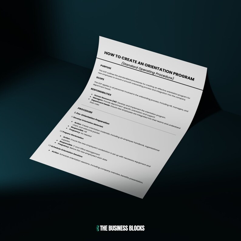 How to Create an Orientation Program SOP Template New Hire Orientation ...