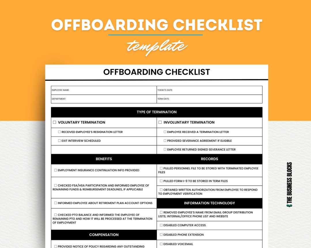 Offboarding Checklist Employee Offboarding Template Etsy Offboarding Checklist Employee Offboarding Template Etsy