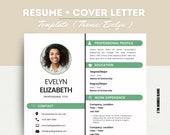 Modern Resume Template: Canva Editable CV, Cover Letter & Business Card (Digital)