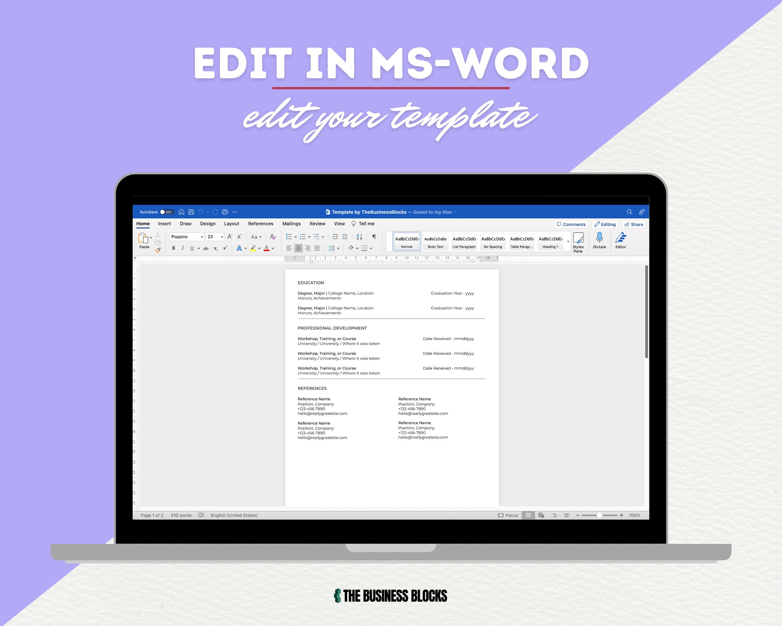 Simple Resume Template ATS Word Resume Template Cover Letter Good ...