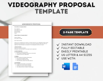 Videography Proposal Template Video Production Proposal Videographer Proposal Video Services Proposal Template Film Production Proposal