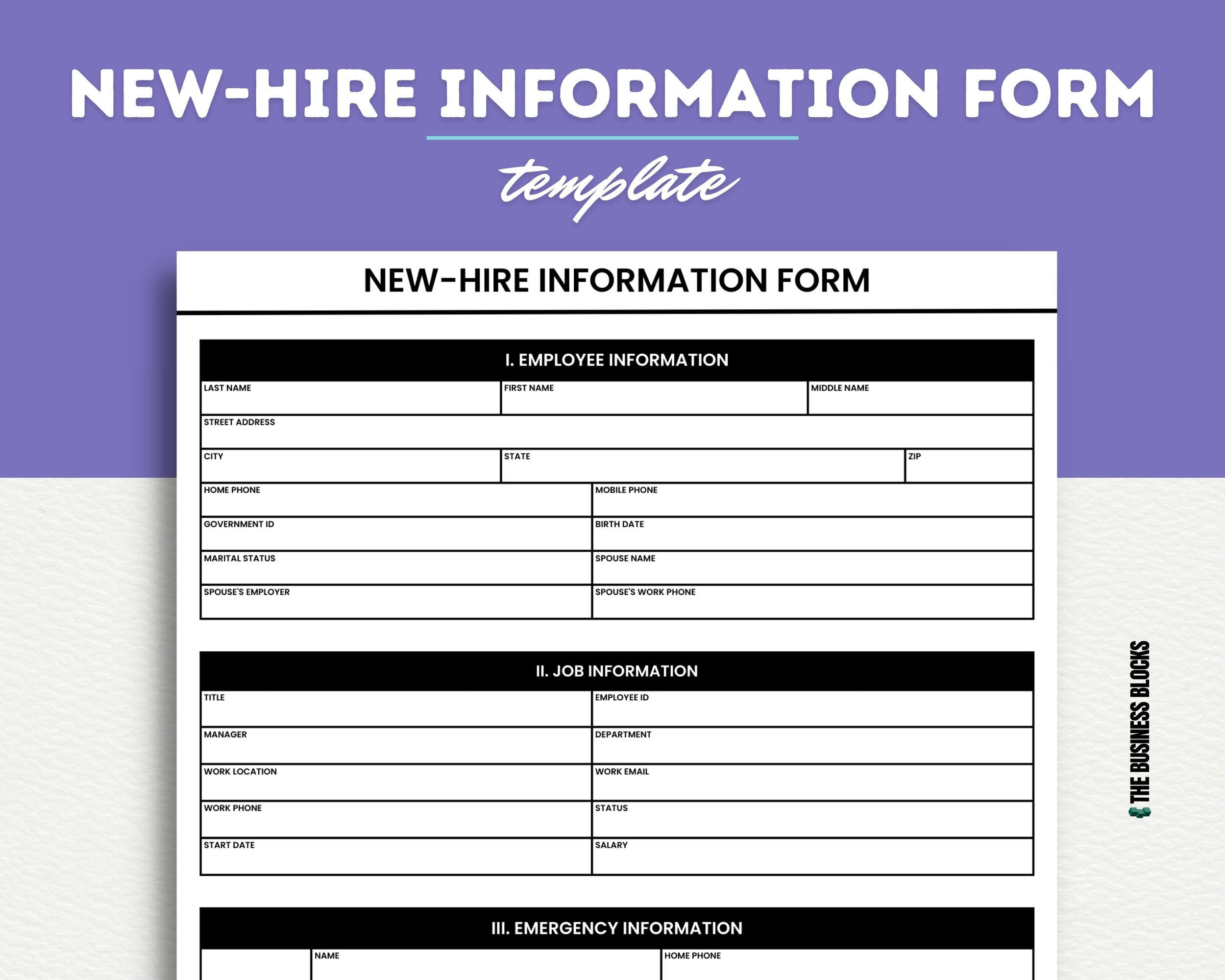 Employee Information Form Editable Word Doc Human Etsy Australia