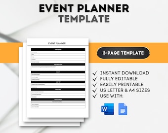 Event Planner Template: Editable Checklist, Corporate Event Guide (Digital Download)
