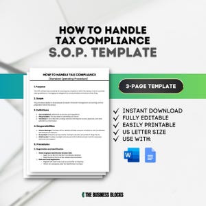 How to Handle Tax Compliance SOP Template Tax Compliance Requirements Tax Compliance Checklist Tax Compliance for Small Businesses