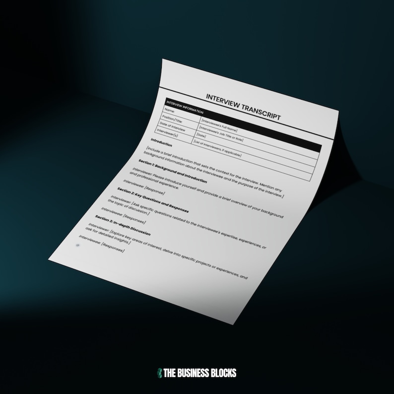 Interview Transcript Template Freelance Journalist Interview Template