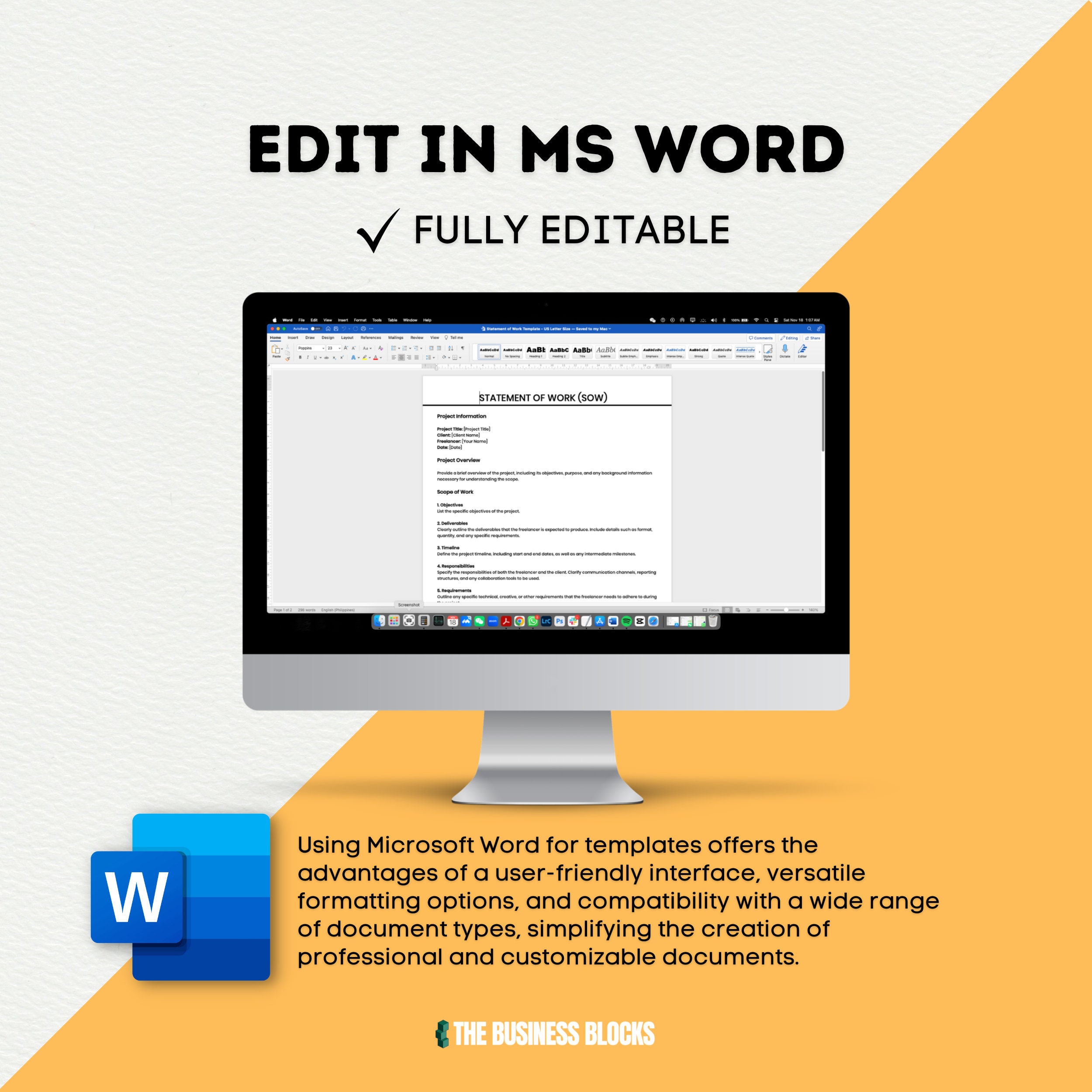 Statement of Work Template Project Scope Document SOW Template Work ...