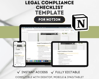Notion Legal Compliance Checklist Template: Business Compliance Guide