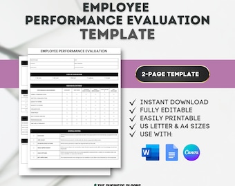 Employee Evaluation Template Employee Performance Review Template Employee Evaluation Form Human Resources Employee Review Template