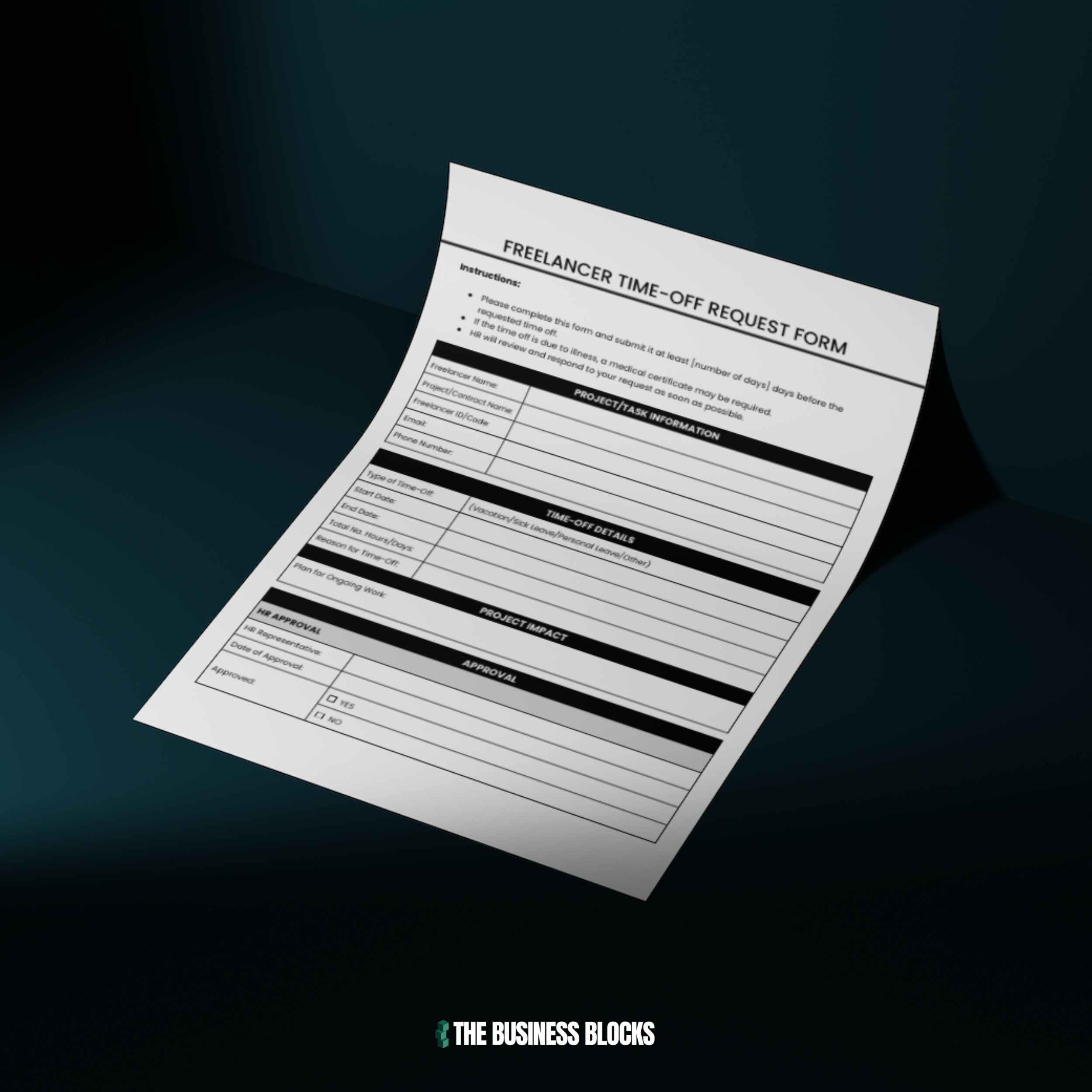 Freelancer Time-off Request Form Template (google Docs, MS Word) - Etsy