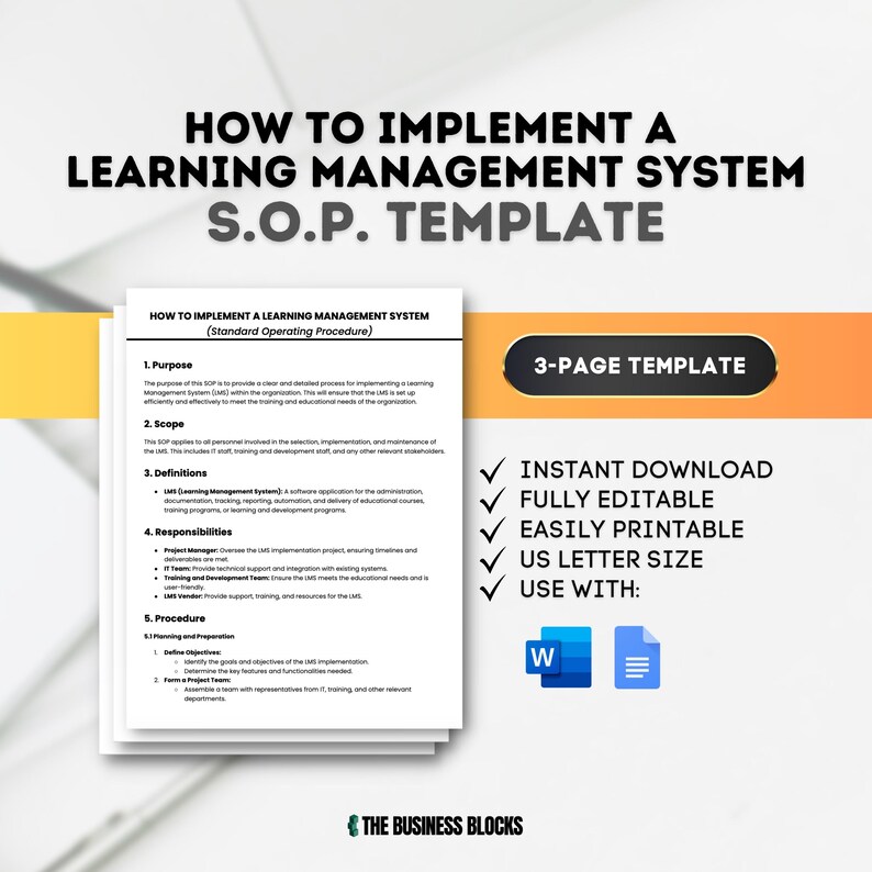 How to Implement a Learning Management System SOP Template LMS ...
