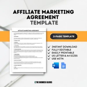Affiliate Marketing Agreement Template Affiliate Program Contract Affiliate Partnership Agreement Affiliate Marketing Terms and Conditions