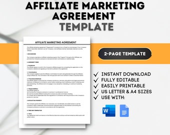 Affiliate Marketing Agreement Template: Editable Program Contract