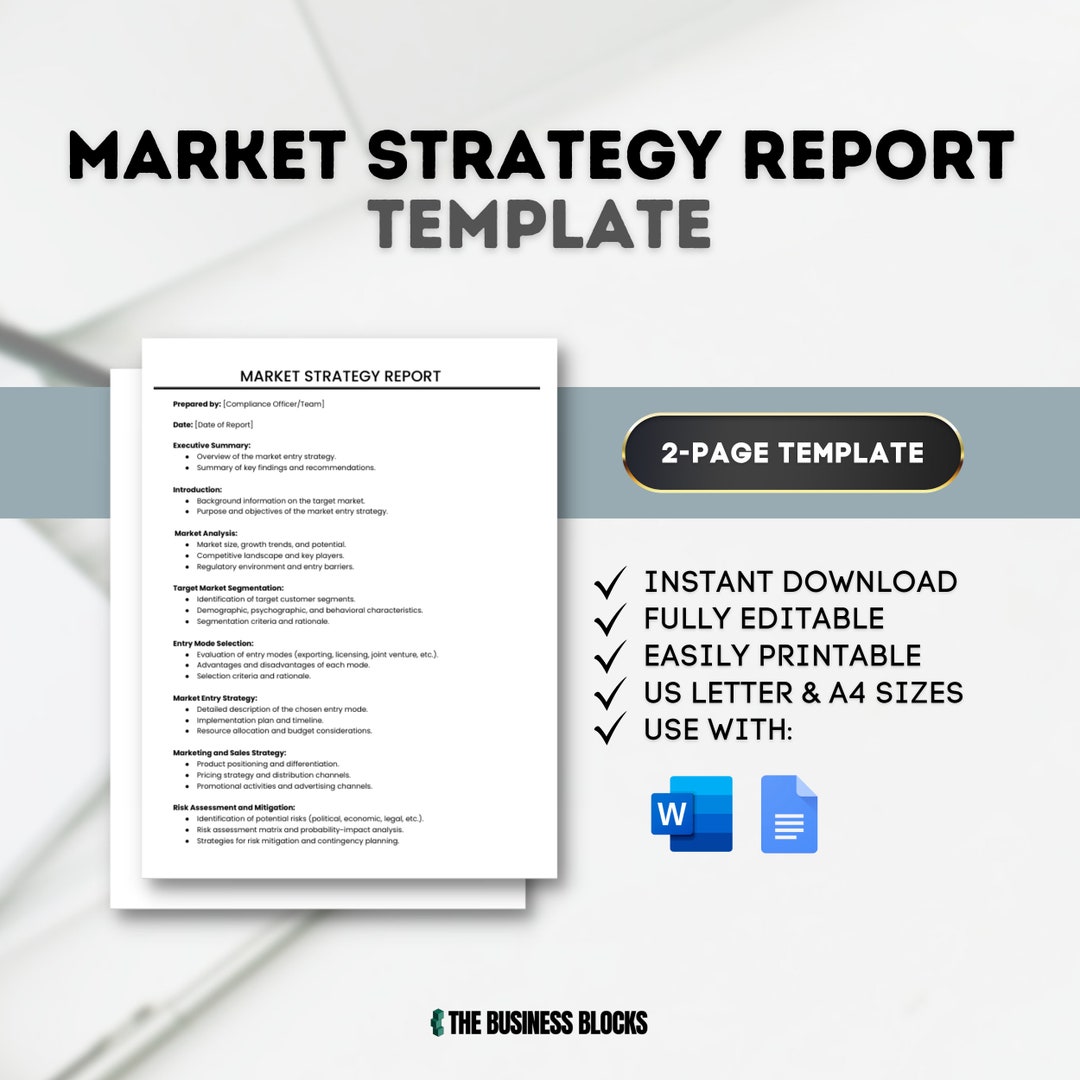 Marketing Strategy Report Template Business Marketing Analysis Template ...