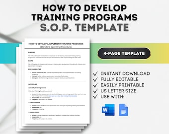 Training Program SOP Template: Employee Development (Google Docs, MS Word)