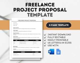 Freelance Project Proposal Template: Professional Bid Format (Digital Download)