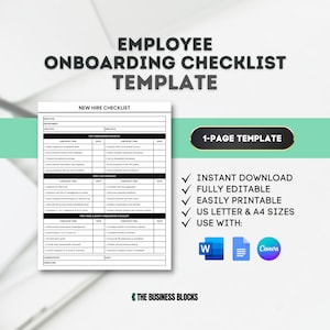New Hire Checklist Employee Onboarding Checklist Employee Job Duties Training Checklist New Hire Onboarding Template New Employee Training