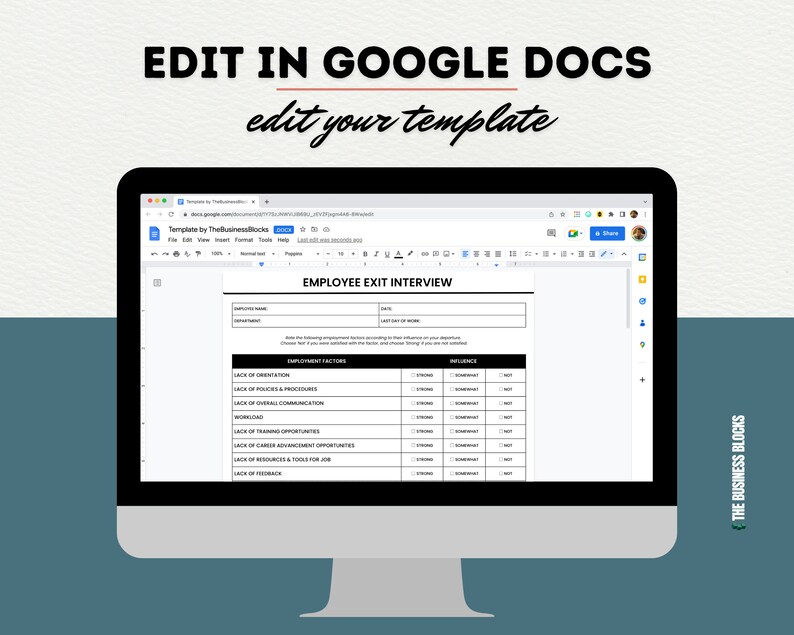 Employee Exit Interview Template: HR Resources (canva & Google Docs) - Etsy