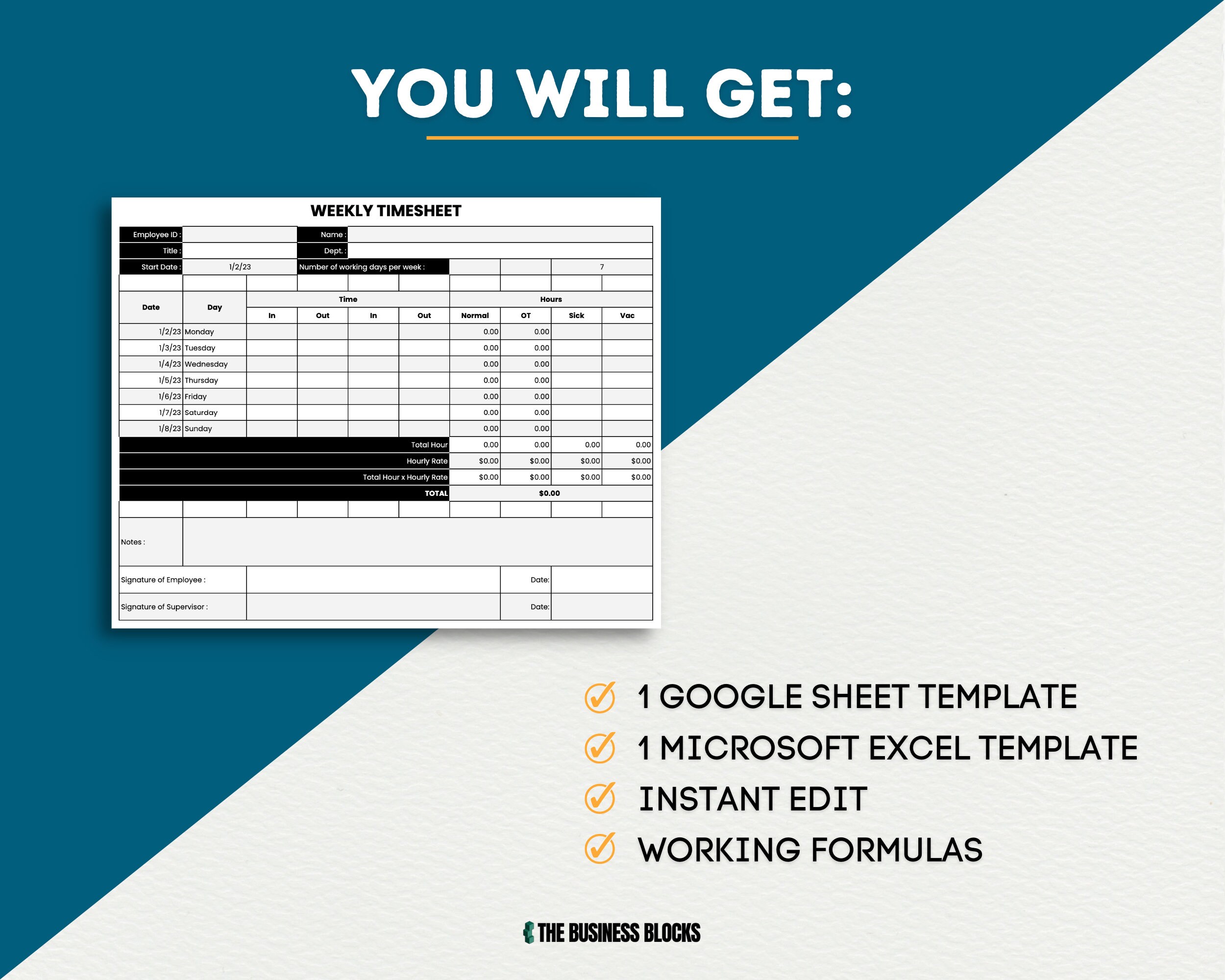 Employee Timesheet Google Sheets Editable Time Sheets Employee
