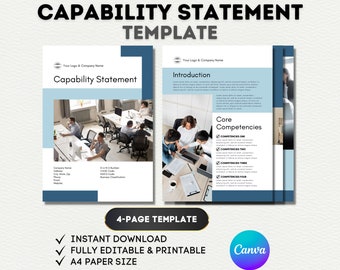 Canva Capability Statement Template: Corporate Business Design (4-Page)