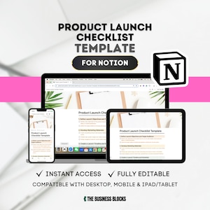 Mall för checklista för produktlansering av Notion