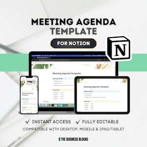 NOTION Meeting Agenda Template Customizable Meeting Planner Template for Notion Meeting Agenda Format How to Create a Meeting Agenda