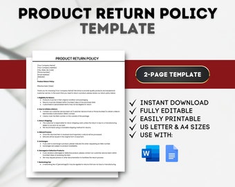 Sjabloon voor productretourbeleid: bewerkbare e-commercerichtlijnen (Google Documenten, MS Word)
