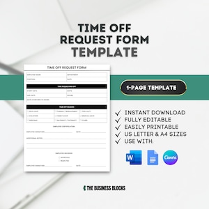 Employee Time Off Request Form Employee Vacation Employee Leave Request Form Time Off Request Template Vacation Leave Form Time Off Tracker