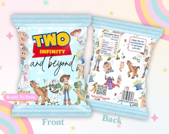 Bolsas de chips de Toy Story Two Story Bolsas de chips digitales Toy Story Fiesta de cumpleaños Two Infinity And Beyond Decoración de fiesta Descarga digital