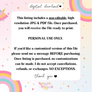 Puede incluir: Gr&aacute;fico de descarga digital con fondo blanco y texto. El texto incluye "descarga digital", "Este listado incluye un archivo JPG y PDF de alta resoluci&oacute;n no editable" y "SOLO PARA USO PERSONAL."