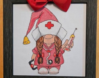 Nurse, Funny cross stitch, Nurse cross stitch, Gnomes cross stitch, Easy cross stitch, Cross stitch pattern, Gift for nurse