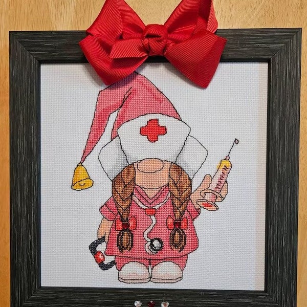 Nurse, Funny cross stitch, Nurse cross stitch, Gnomes cross stitch, Easy cross stitch, Cross stitch pattern, Gift for nurse