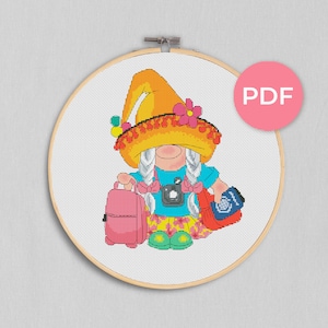 Traveller, Cross stitch pattern, Vacation cross stitch, Modern cross stitch, Funny cross stitch, Travel cross stitch