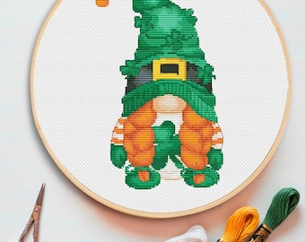 St. Patrick's Day Leprechaun Girl Cross Stitch Pattern (PDF Pattern)